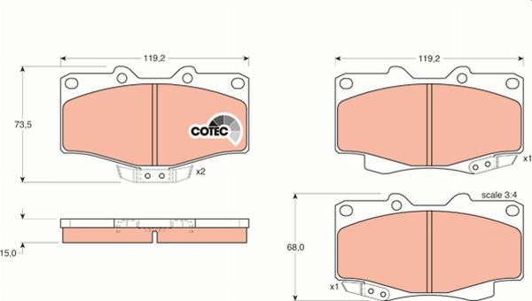 TRW GDB797 - Гальмівні колодки, дискові гальма autozip.com.ua
