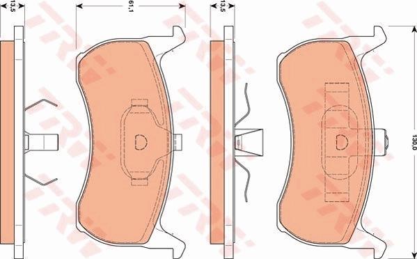 TRW GDB7555 - Гальмівні колодки, дискові гальма autozip.com.ua