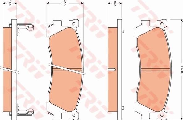 TRW GDB7529 - Гальмівні колодки, дискові гальма autozip.com.ua