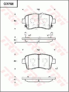 TRW GDB7698 - Гальмівні колодки, дискові гальма autozip.com.ua