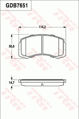 TRW GDB7651 - Гальмівні колодки, дискові гальма autozip.com.ua