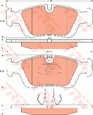 TRW GDB7680 - Гальмівні колодки, дискові гальма autozip.com.ua