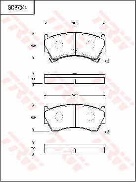 TRW GDB7044 - Гальмівні колодки, дискові гальма autozip.com.ua