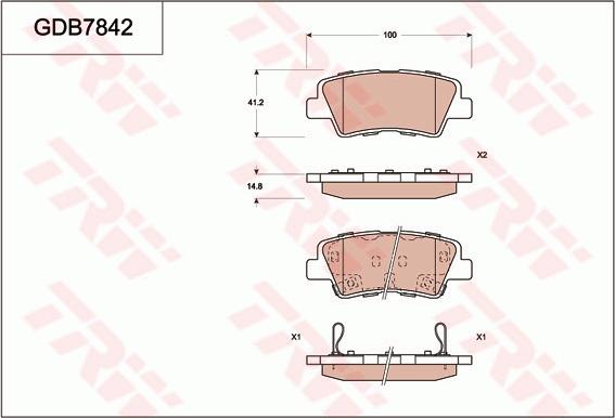 TRW GDB7842AT - Гальмівні колодки, дискові гальма autozip.com.ua