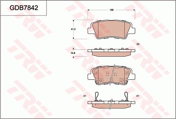 TRW GDB7842 - Гальмівні колодки, дискові гальма autozip.com.ua