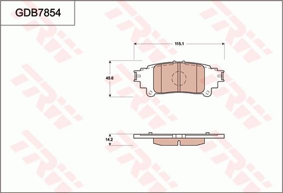 TRW GDB7854AT - Гальмівні колодки, дискові гальма autozip.com.ua