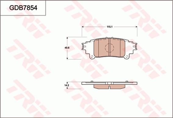 TRW GDB7854 - Гальмівні колодки, дискові гальма autozip.com.ua