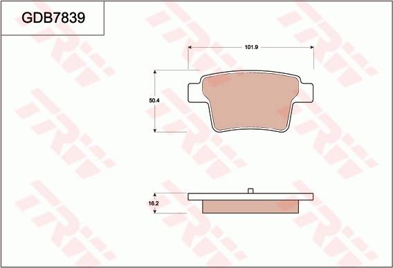 TRW GDB7839 - Гальмівні колодки, дискові гальма autozip.com.ua