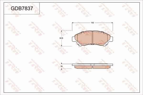 TRW GDB7837DT - Гальмівні колодки, дискові гальма autozip.com.ua