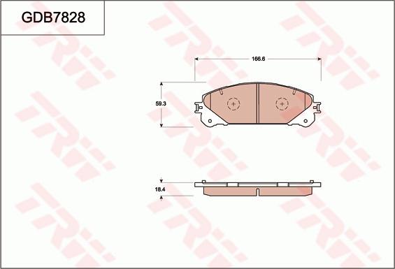 TRW GDB7828 - Гальмівні колодки, дискові гальма autozip.com.ua