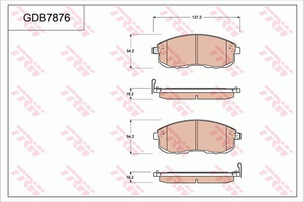 TRW GDB7876 - Гальмівні колодки, дискові гальма autozip.com.ua