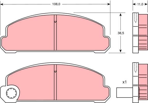 TRW GDB734 - Гальмівні колодки, дискові гальма autozip.com.ua