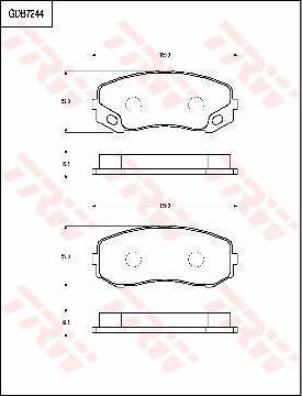 TRW GDB7244 - Гальмівні колодки, дискові гальма autozip.com.ua