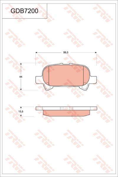 TRW GDB7200 - Гальмівні колодки, дискові гальма autozip.com.ua