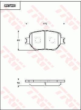 TRW GDB7230 - Гальмівні колодки, дискові гальма autozip.com.ua