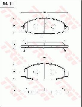 TRW GDB7744AT - Гальмівні колодки, дискові гальма autozip.com.ua