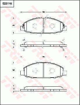 TRW GDB7744 - Гальмівні колодки, дискові гальма autozip.com.ua