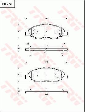 TRW GDB7743AT - Гальмівні колодки, дискові гальма autozip.com.ua