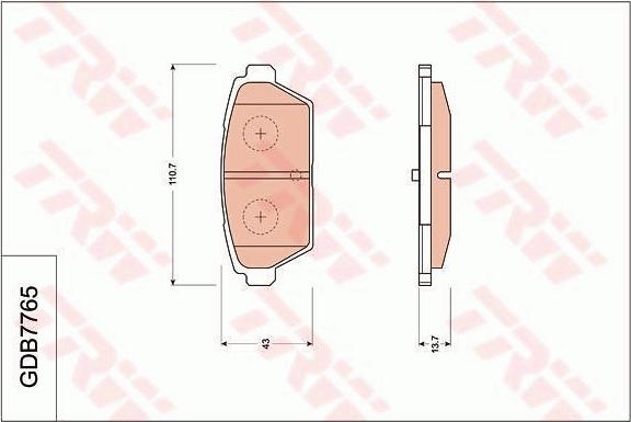 TRW GDB7765 - Гальмівні колодки, дискові гальма autozip.com.ua