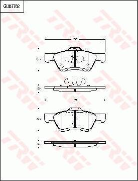 TRW GDB7762 - Гальмівні колодки, дискові гальма autozip.com.ua