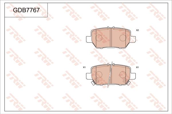 TRW GDB7767 - Гальмівні колодки, дискові гальма autozip.com.ua