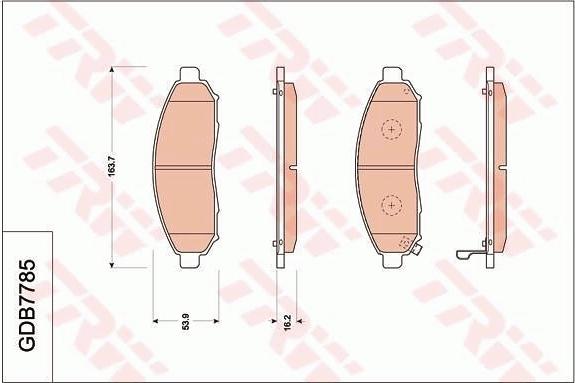 TRW GDB7785 - Гальмівні колодки, дискові гальма autozip.com.ua