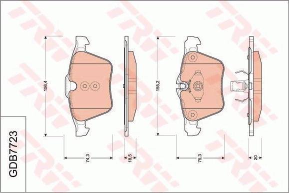 TRW GDB7723 - Гальмівні колодки, дискові гальма autozip.com.ua