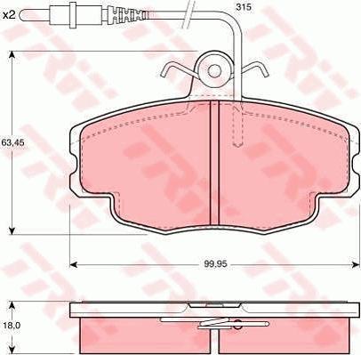 TRW GTD1045 - Комплект гальм, дисковий гальмівний механізм autozip.com.ua