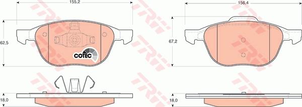 TRW GTD1188 - Комплект гальм, дисковий гальмівний механізм autozip.com.ua