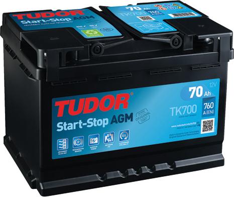Tudor TK700 - Стартерна акумуляторна батарея, АКБ autozip.com.ua