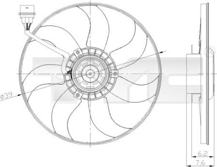 TYC 837-0036 - Вентилятор, охолодження двигуна autozip.com.ua