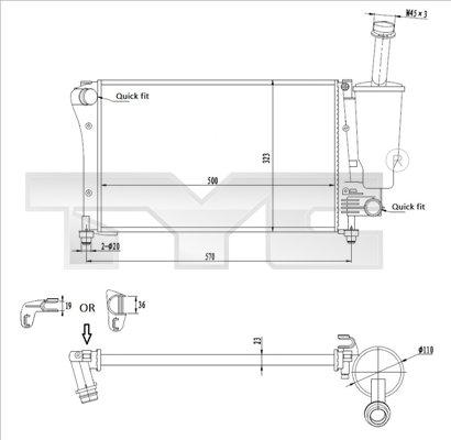 TYC 709-0019 - Радіатор, охолодження двигуна autozip.com.ua