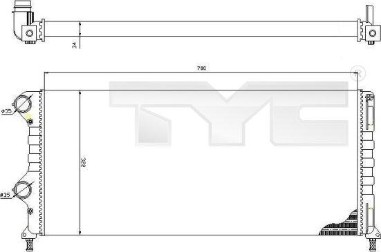 TYC 709-0015-R - Радіатор, охолодження двигуна autozip.com.ua