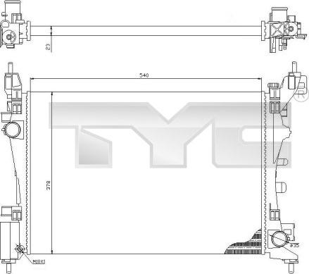 TYC 709-0018 - Радіатор, охолодження двигуна autozip.com.ua