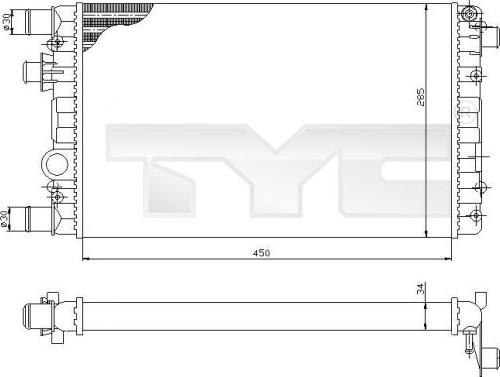 TYC 709-0012 - Радіатор, охолодження двигуна autozip.com.ua