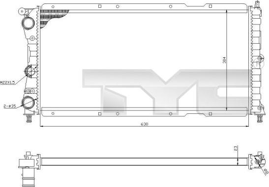 TYC 709-0017-R - Радіатор, охолодження двигуна autozip.com.ua