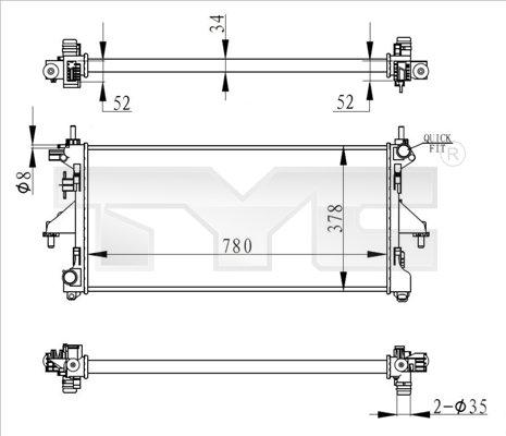 TYC 709-0020-R - Радіатор, охолодження двигуна autozip.com.ua