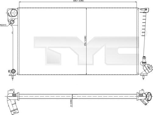 TYC 705-0001 - Радіатор, охолодження двигуна autozip.com.ua