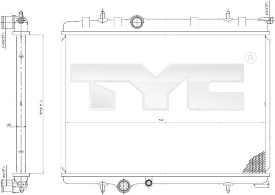 TYC 705-0028 - Радіатор, охолодження двигуна autozip.com.ua