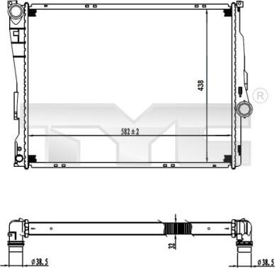 TYC 703-0006 - Радіатор, охолодження двигуна autozip.com.ua