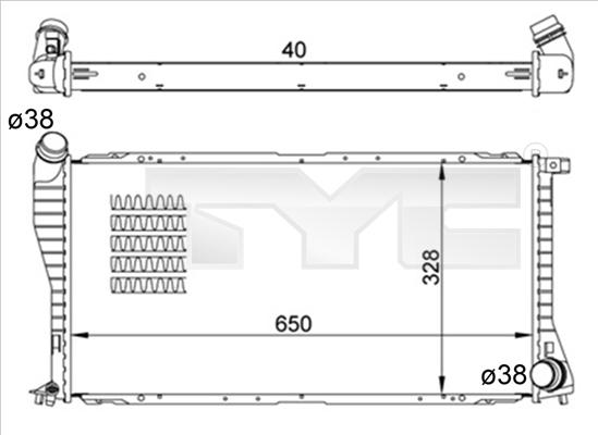 TYC 703-0007 - Радіатор, охолодження двигуна autozip.com.ua