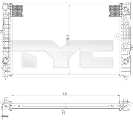 TYC 702-0009 - Радіатор, охолодження двигуна autozip.com.ua