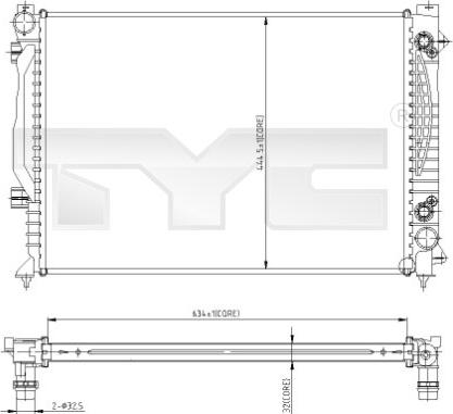 TYC 702-0003 - Радіатор, охолодження двигуна autozip.com.ua