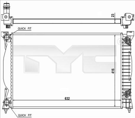 TYC 702-0014-R - Радіатор, охолодження двигуна autozip.com.ua