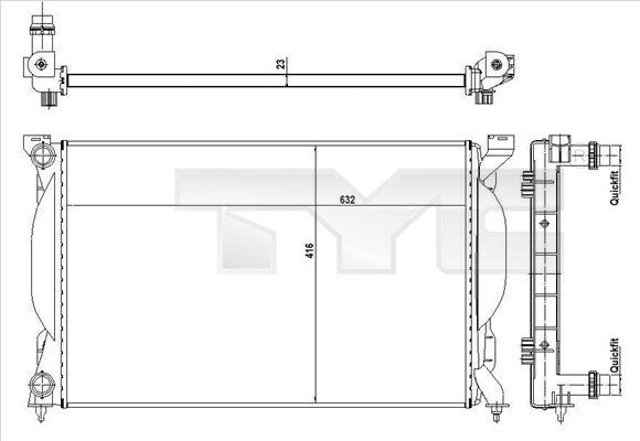 TYC 702-0012-R - Радіатор, охолодження двигуна autozip.com.ua