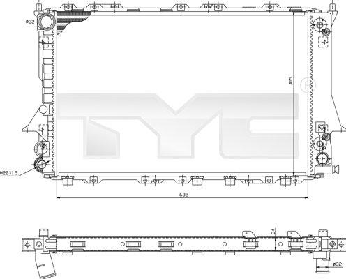 TYC 702-0029-R - Радіатор, охолодження двигуна autozip.com.ua