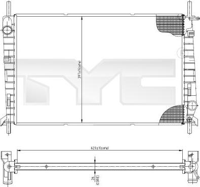 TYC 710-0045 - Радіатор, охолодження двигуна autozip.com.ua