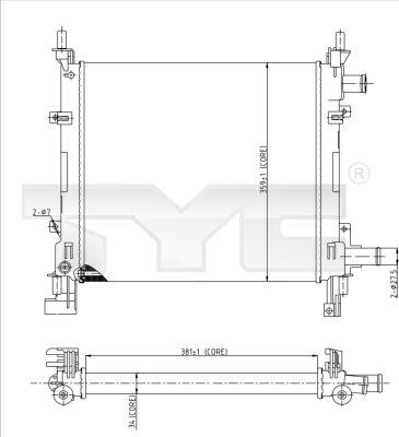 TYC 710-0042-R - Радіатор, охолодження двигуна autozip.com.ua