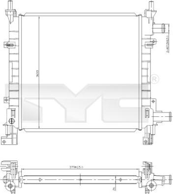 TYC 710-0042 - Радіатор, охолодження двигуна autozip.com.ua