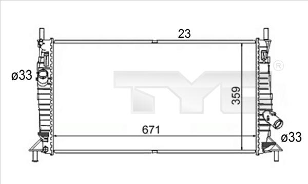 TYC 710-0056-R - Радіатор, охолодження двигуна autozip.com.ua